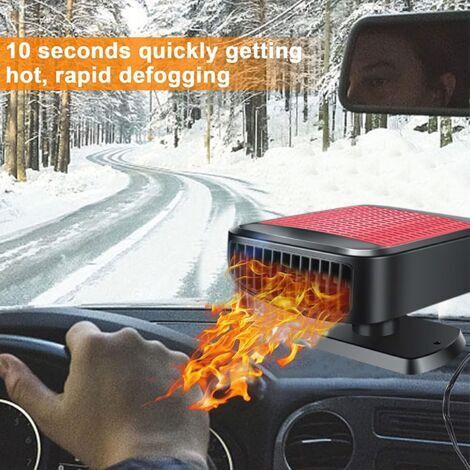 Riscaldatore portatile per auto, 12V 200W, riscaldamento e raffreddamento rapidi per disappannare e sbrinare il parabrezza, riscaldatore per auto con rotazione a 360°