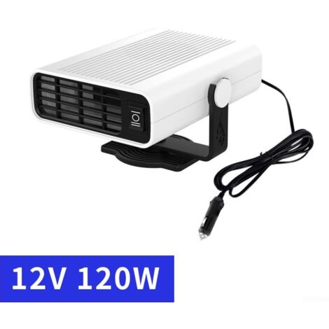 Riscaldatore portatile per veicoli e ventilatore per auto da 12 V, riscaldamento rapido, sbrinatore e antiappannamento, riscaldatore per interni auto invernale con riscaldamento rapido per (bianco)