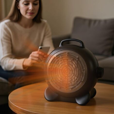 Riscaldatore portatile - Tre livelli di potenza regolabili per il raffreddamento del ventilatore da scrivania - Mini riscaldatore elettrico silenzioso  Per bagno, ufficio, uso interno