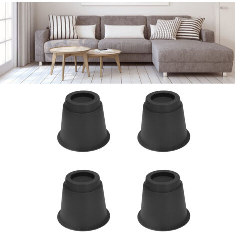 Risers pour meubles [4 pièces] Hauteur 5 Inch Bloc élévateur circulaire empilable plastique résistant pour lit chaise table sofa noir