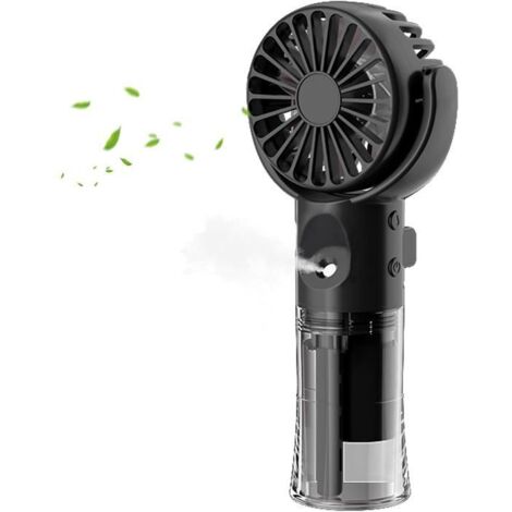 ®RisingFF Ventilateur portable avec brumisateur d\'eau, ventilateur rechargeable USB à 4 vitesses, alimenté par batterie