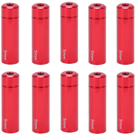 RISK 10 Stück 5 mm Bremszugstopfen aus Aluminiumlegierung für Mountainbikes und Rennräder – Rot
