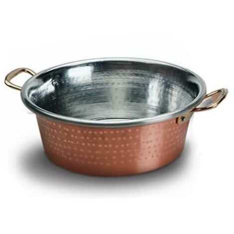 Risottière en cuivre Chef 2 manches, 30 cm de diamètre
