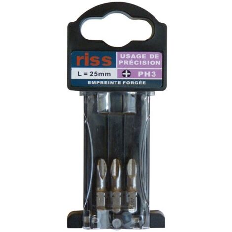 RISS - Embout philips PH1 25mm forgé blister de 3