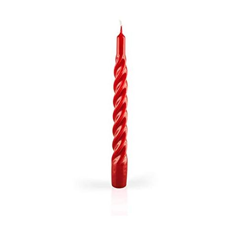 Risthò 351028 Candele Laccate Tortiglione, Bordeaux, Diametro 2.2 cm, Altezza 21 cm, 6 pezzi