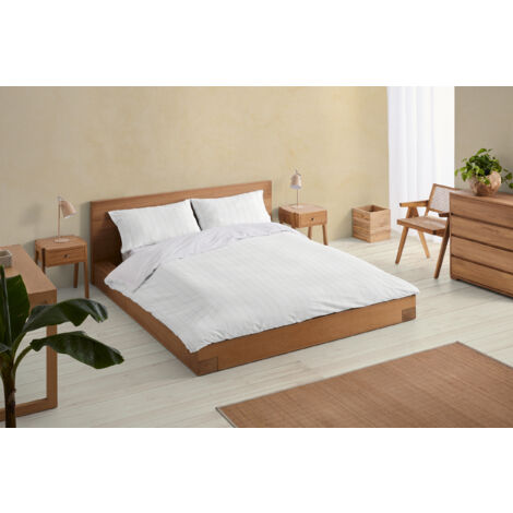 Rita. Conjunto de funda nórdica y funda(s) de almohada de percal color piedra. Cama de 105 cm. 2 piezas