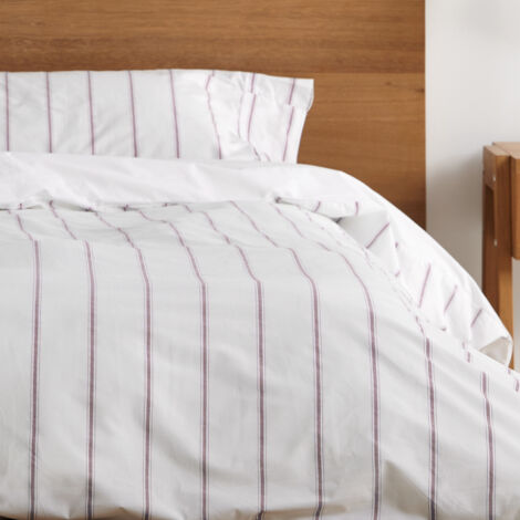 Rita. Conjunto de funda nórdica y funda(s) de almohada de percal color terracota. Cama de 180 cm. 3 piezas