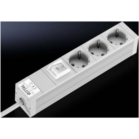 Rittal DK 7240.120 Bloc multiprise 3 compartiments, avec interrupteur aluminium 1 pc(s)