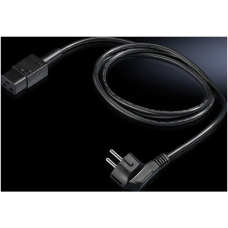 Rittal Strom Anschlusskabel [1x Kaltgeräte-Buchse C19 - 1x Schutzkontakt-Stecker] 1.80 m Schwarz