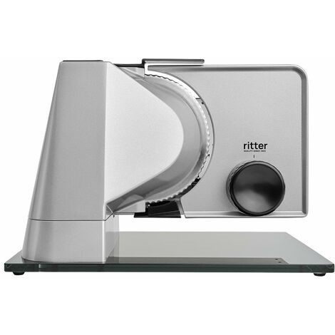 ritter sono5 5, affettatrice elettrica con Motore Eco, Made in Germany, 65 W, Metallo Massiccio, Argento Metallico