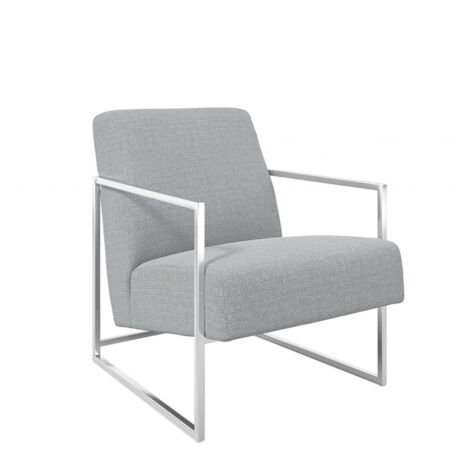 Ritz Occasional Chair - Tweed/Metal - L76 x W62 x H82 cm - Dove Grey - Partially Assembled
