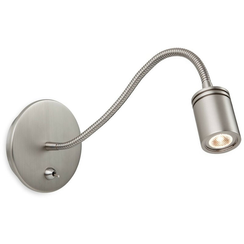 Firstlight Products - Firstlight Ritz - led 1 Light Flexi Switched Indoor Wall Light Brushed Nickel