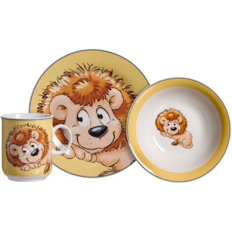 Ritzenhoff & Breker Happy Zoo Leo Set di stoviglie per bambini, 3 pezzi