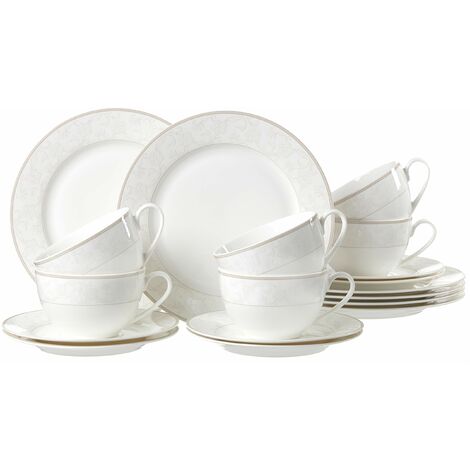 Ritzenhoff & Breker Servizio da tavola Isabella, 12 Pezzi, in Fine Porcellana, Colore Bianco, con Decorazioni, Porcellana fine, Weiß mit ornamenten, 37 x 26 x 25 cm