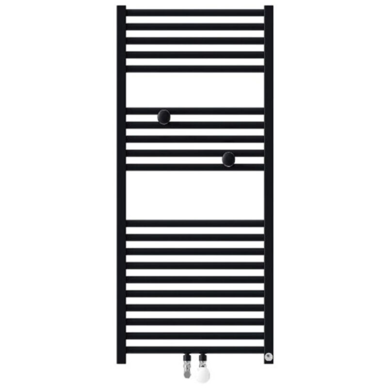 Sèche-serviettes eau chaude raccordement central 717W RIVA 4 noir carbone - THERMOR 471618