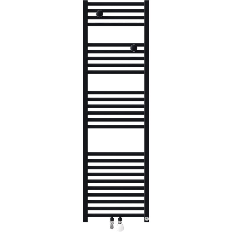 Thermor - Sèche-serviettes eau chaude étroit raccordement central 500W riva 4 noir carbone 471622