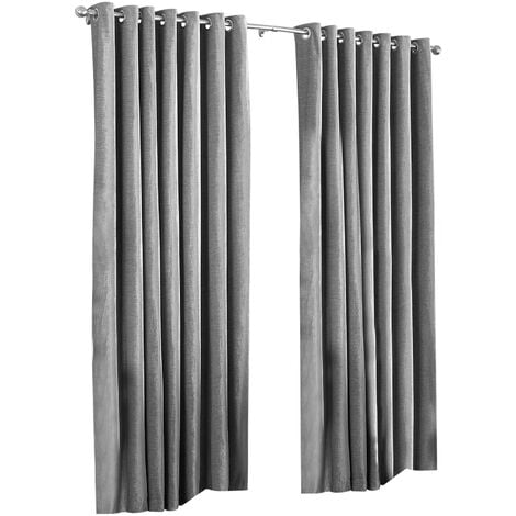 Riva Home Wellesley Ringtop Curtains (66x72 (168x183cm)) (Silver)