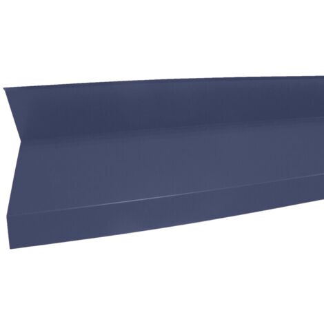 Mccover – Rive contre mur 2100 mm – Acier laqué bleu ardoise 5008 – Longueur 2100 mm – Largeur 20 cm pour étanchéité toiture
