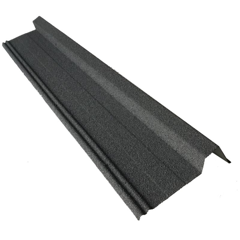 Rive gauche / droite 920 mm pour panneau tuile facile en acier galvanisé aspect granulé minéral - Coloris - Gris anthracite mat, Longueur - 920 mm