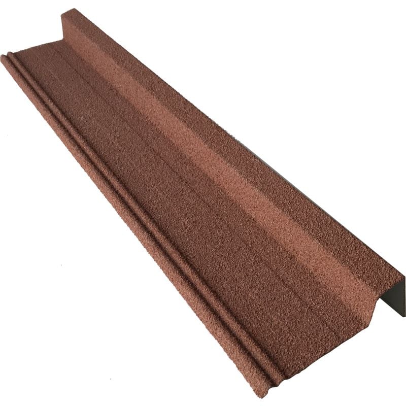 Mccover - Rive gauche / droite 920 mm pour panneau tuile facile en acier galvanisé aspect granulé minéral - Coloris - Brun rouge mat, Longueur - 920