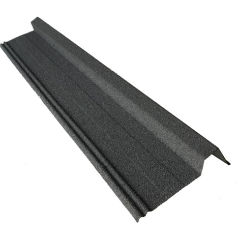 Rive gauche / droite 920 mm pour panneau tuile facile en acier galvanisé aspect granulé minéral - Coloris - Gris anthracite mat, Longueur - 920 mm