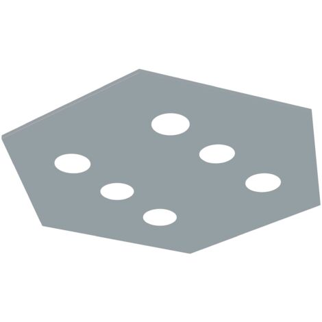 RIVER HEX 6x PLAFONIERA MONOCOLORE OPACO