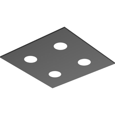 RIVER SQUARE 4x PLAFONIERA MONOCOLORE LUCIDO