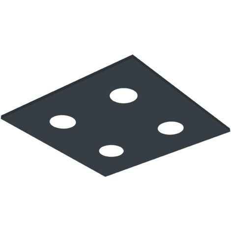 RIVER SQUARE 4x PLAFONIERA MONOCOLORE OPACO