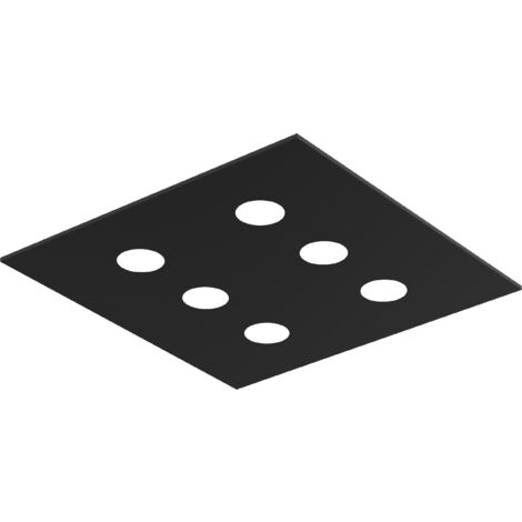 RIVER SQUARE 6X PLAFONIERA MONOCOLORE LUCIDO