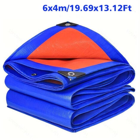 Rivestimento esterno,SDLOGAL，telone protettivo SDLogal 4 metri x 6 metri, telone a occhiello bicolore 120 g/m², copertura impermeabile per giardino, piscina, piscina