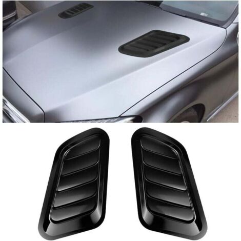 Rivestimento per ala di ventilazione del cofano, presa d'aria decorativa in ABS per auto, cofano turbo, copertura per cofano di ventilazione modificata, accessori per auto (nero)