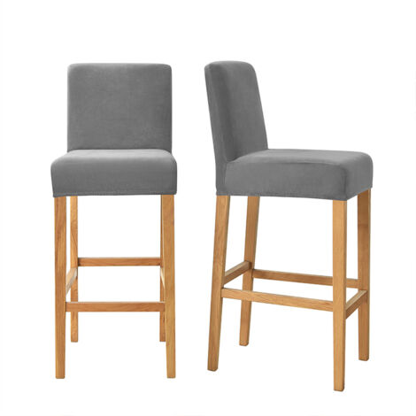 Rivestimento per sgabello da bar, velluto, grigio scuro