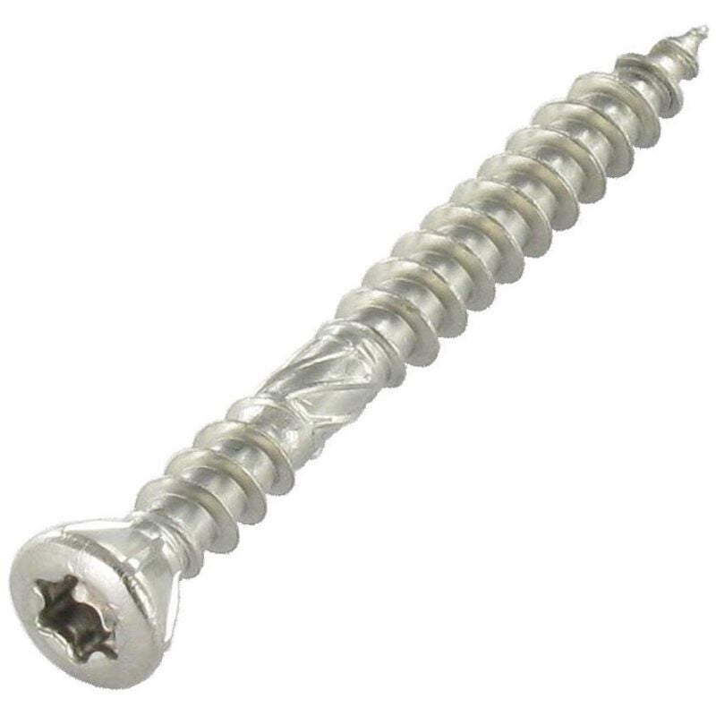 Vis terrasse Double filet Tête fraisée tf torx T25 5X80 Pointe antifendage cut type 17 Inox A2-400 pièces