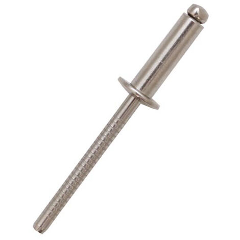 Rivet Acier InoxydableA4 316 Gris longueur 18mm diamètre 4mm ( Prix pour Sachet de 100 )