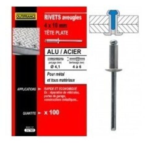 Rivet alu/acier t  pl  4x6 (100)31782
