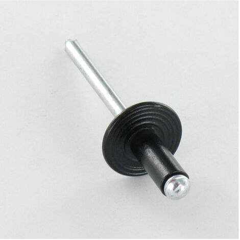 Rivet aveugle Aluminium Tige acier 4.8X35 Épaisseur de serrage 25A30 Tête large Noir