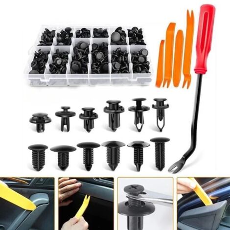 Rivet Clips Plastique, Rivet Plastique Fixation de Protection avec Boîte de Rangement, Multi Tailles Universel
