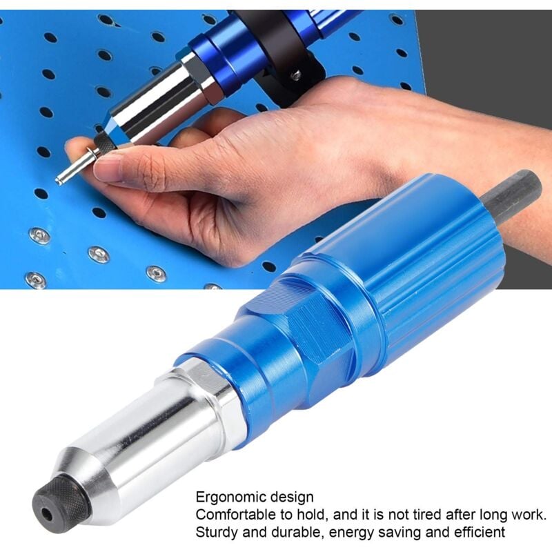 Jeffergarden Rivet Drill Attachement Riveteuse électrique Adaptateur de connecteur de conversion Outil de charpentier électrique
