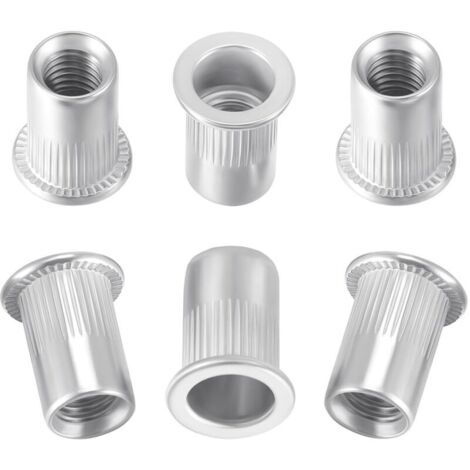 Rivet en acier inoxydable à tête plate fileté Rivets Nutsert Cap M8 50PCS (M8 Type Stainless Steel Rivet Nut)