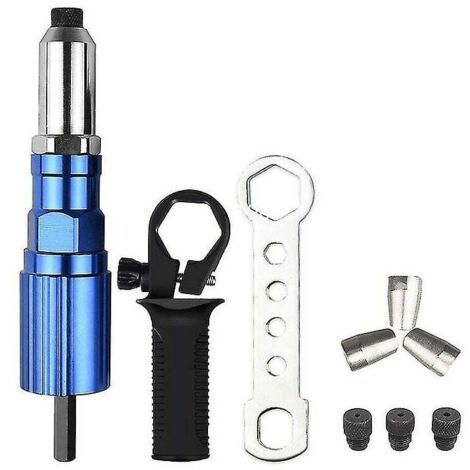 Rivet Gun Adapter, Cordless Electric Riveter with Non-Slip Handle, Hand Tool Accessory with Rivet Adapter Insert