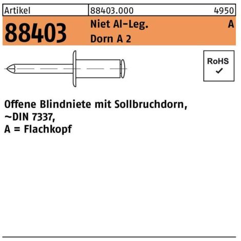 Rivet POP R 88403 Flachkopf