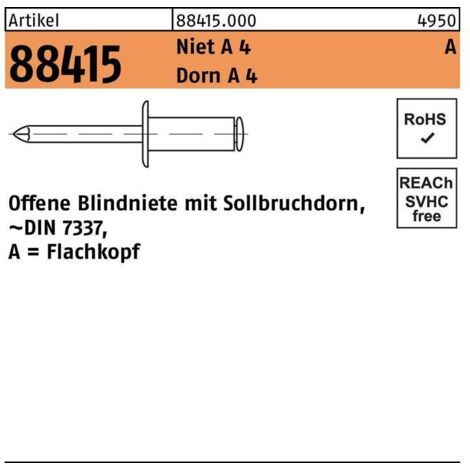 Rivet POP R 88415 Flachkopf