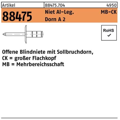 Rivet POP R 88474 Flachkopf