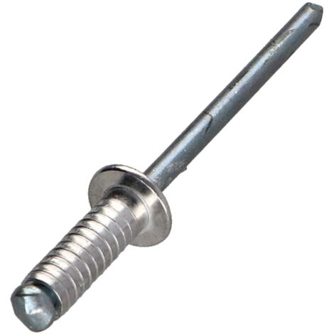 Rivet Rainure Aluminium Tige acier 4X12 Tête plate