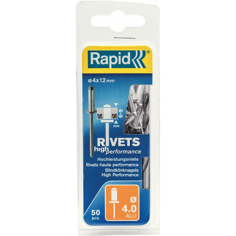 

Remaches Universal Ř 4 X 12 Mm Incl. Perforar 50 Unidades Blister Rápida