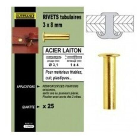 Rivet tub acier/laiton 8sl12(25)31908