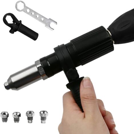 Riveter Rivet Gun Metal Adapter Riveter Electric Rivet Gun Drill Adapter Kit Blind Riveter Tool Kit Blind Riveter For Cordless Drill Electrical Nut Riveting Riveter Insert