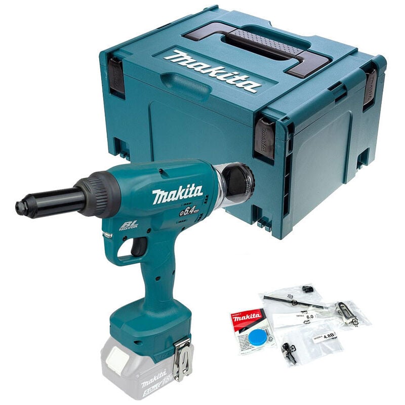 Makita - Riveteuse 18V Li-Ion Ø6.4 mm Sans batterie ni chargeur - MakPac - DRV250ZJ