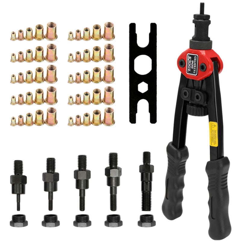 Riveteuse à main 12 pouces BT-606 Outils de rivetage manuel à double insertion pour machine à riveter, avec écrous