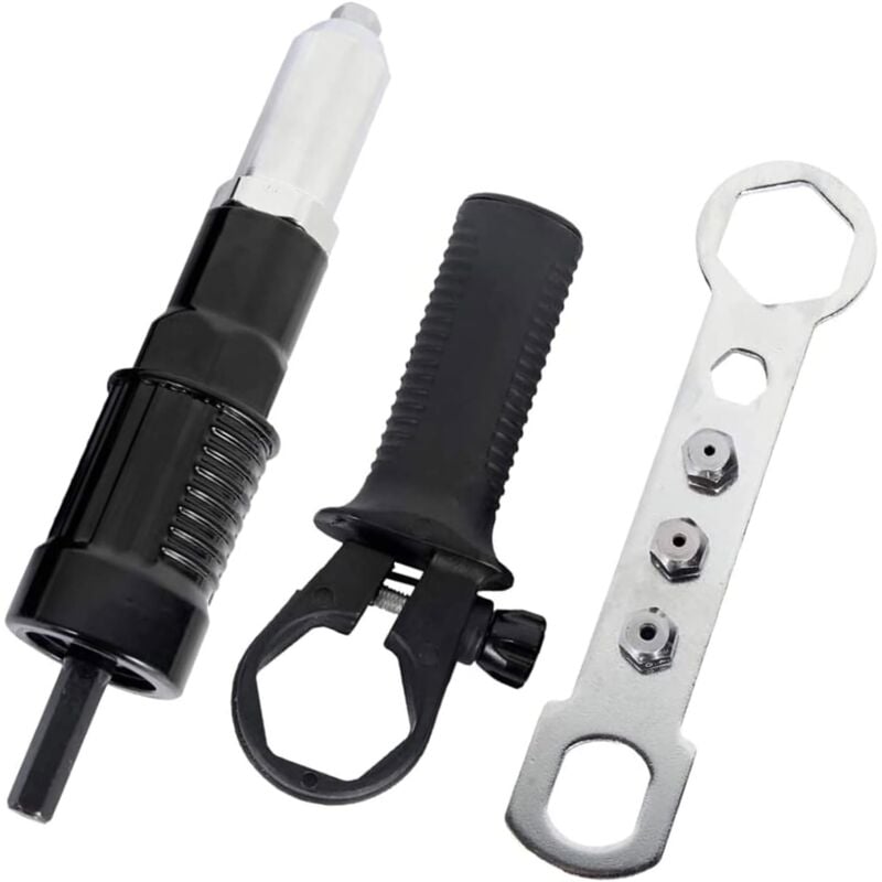 Riveteuse électrique Binghe Riveteuse, Adaptateur Riveteuse, Kit d'adaptateur de Pistolet à Riveter, pour riveté avec tête de Rivet de diamètre